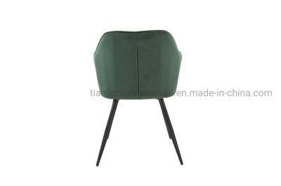 Restaurant Modern Style Hotel Velvet Fabric Many Color Metal Legs Dining Chair