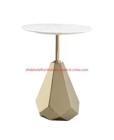 Leisure Home Furniture Living Room Round Marble Top Stainless Steel Center Table Coffee Shop Hotel Side End Tea Table