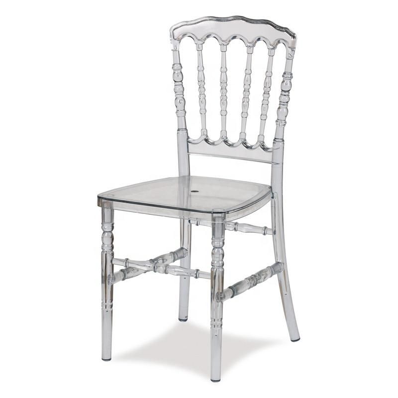 White Transparent Resin Crystal Clear Plastic Acrylic Wedding Chiavari Chair