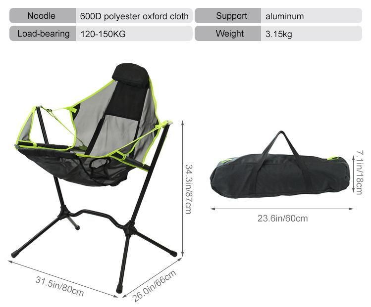 Resistant Aluminum Alloy Frame New Camping Folding Rocking Chair