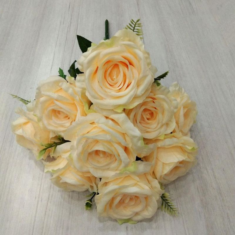 Artificial Fabric Rose Flower Bouquets Arrangement Wholesale Wedding Flowers