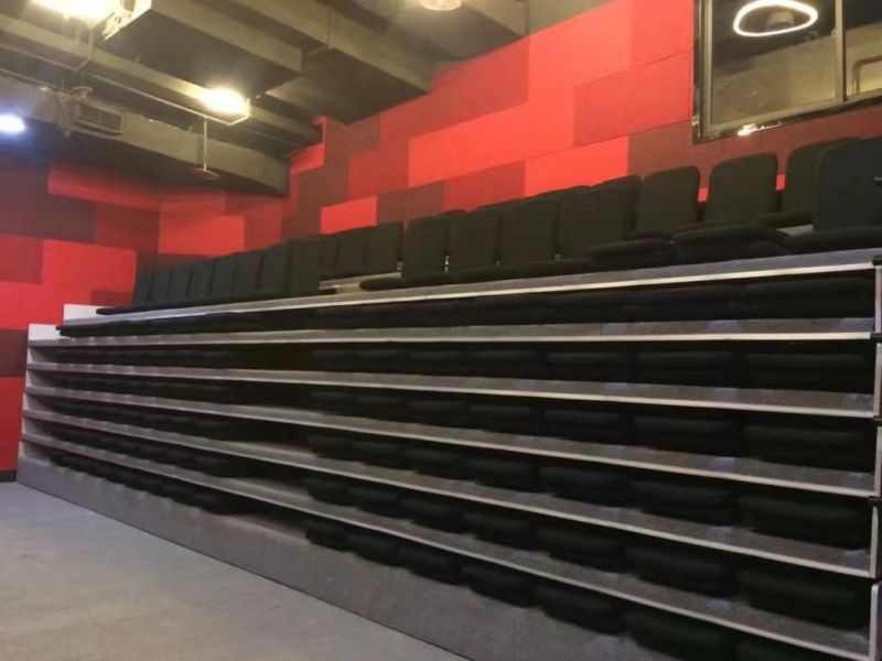 Floor Mounted Fabric Telescopic Bleachers Manual or Motorized Bleacher with Foam Chair Jy-768f