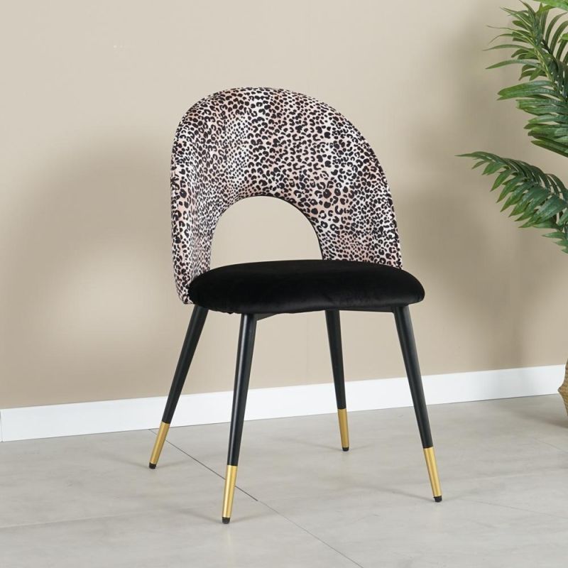 Wholesale Nordic Fabric Floral Back Modern Luxury Design Furniture Dining Chairs