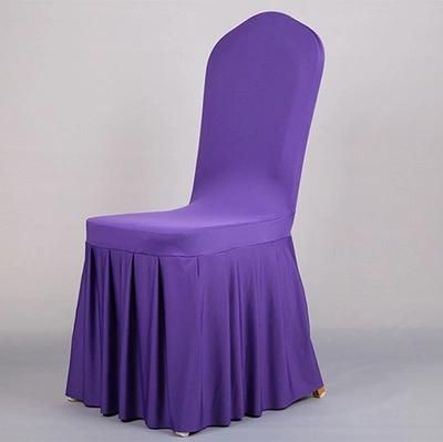 Amazon Hot Selling Wholesale Good Quality Polyester Fabric Skirt Chair Covers Decorative Spandex High Back Chair Cover for Wedding Banquet Party