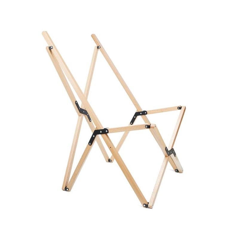 Black Fabric Wooden Folding Chair