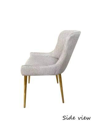 UK Style Decoration Velvet Dining Chair Stainless Steel Golden Dining Room Chair