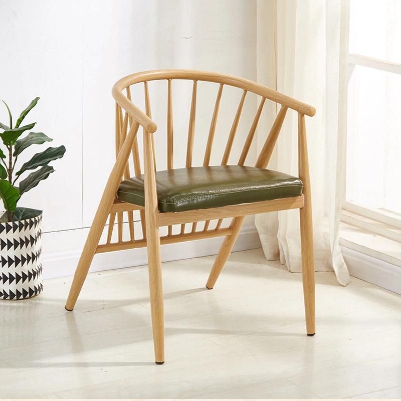 New Product Vintage Fabric Wooden Legs Restaurant Chair Dining Chair