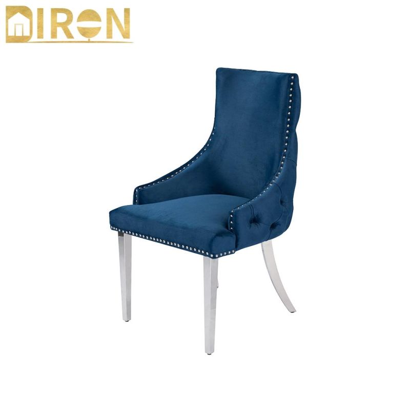 China Wholesale Modern Home Furniture Set Restaurant Velvet Upholstered Dining Chairs