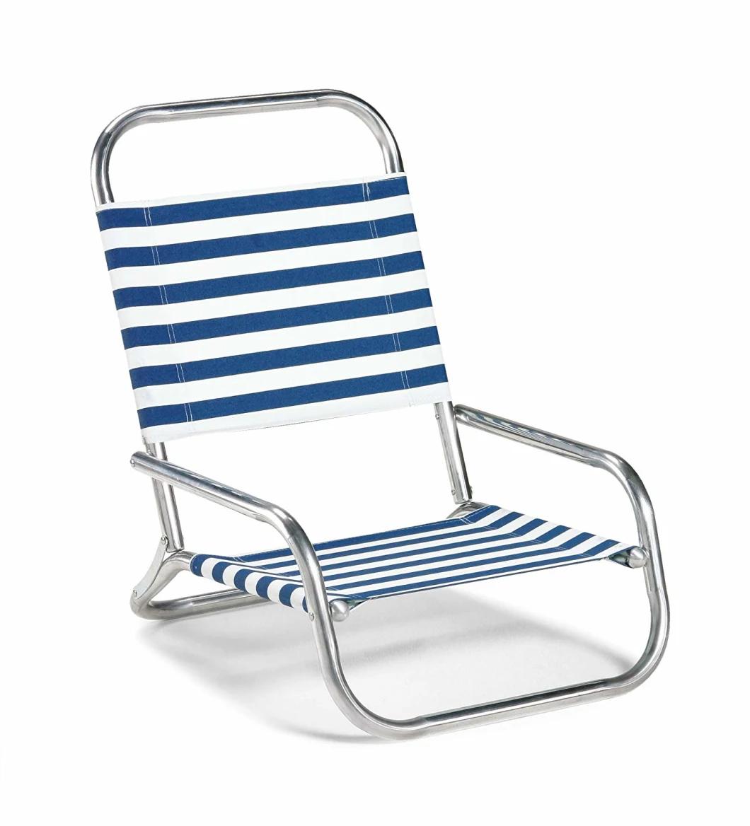 High Quality Telescope Casual Sun and Sand Folding Beach Chair, Blue/White Stripe Version