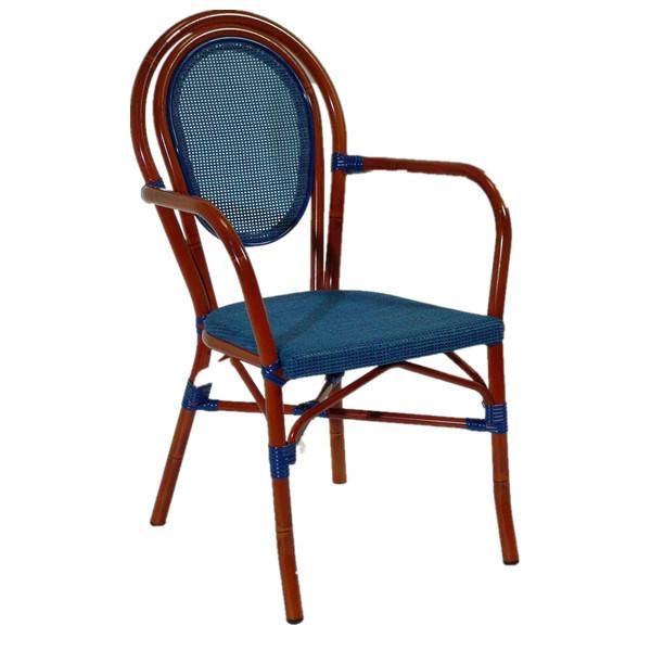 Strong Fabric Paris Chair Aluminum Bamboo Look Dining Chair