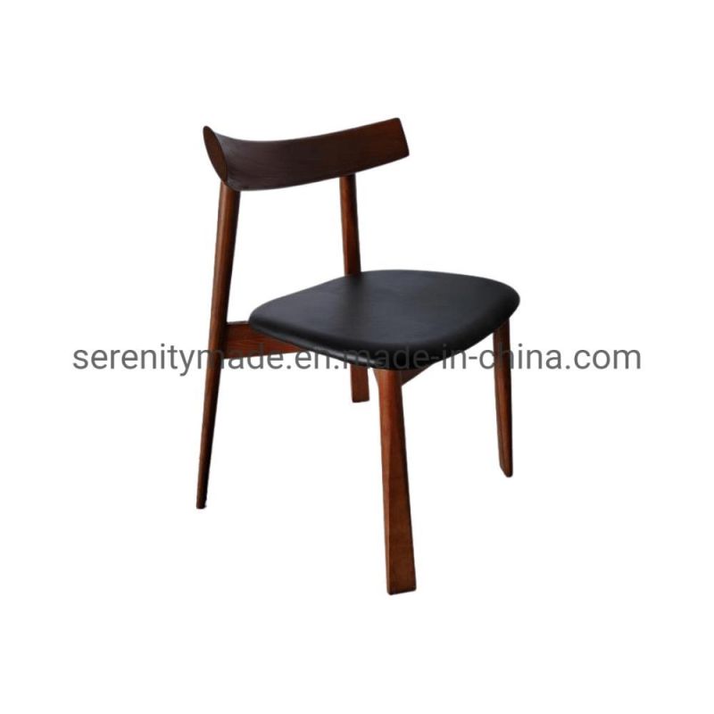 Customisation Modern Wooden PU Fabric Upholstered Bar Cafe Dining Chair