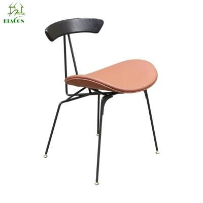 Modern Mild Luxury PU and Metal Legs Dining Office Elegant Chair