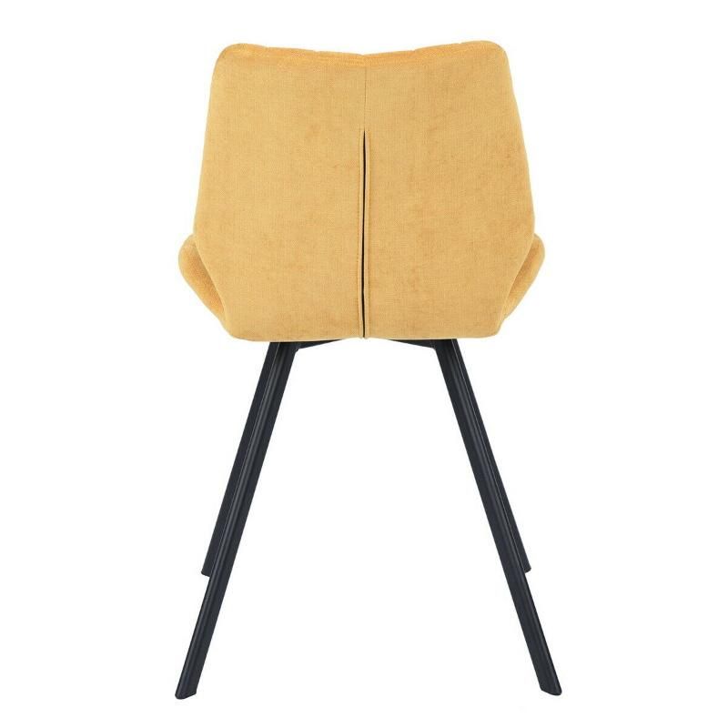 Modern Living Room Kitchen Comfy Fabric Dining Chair with Metal Leg