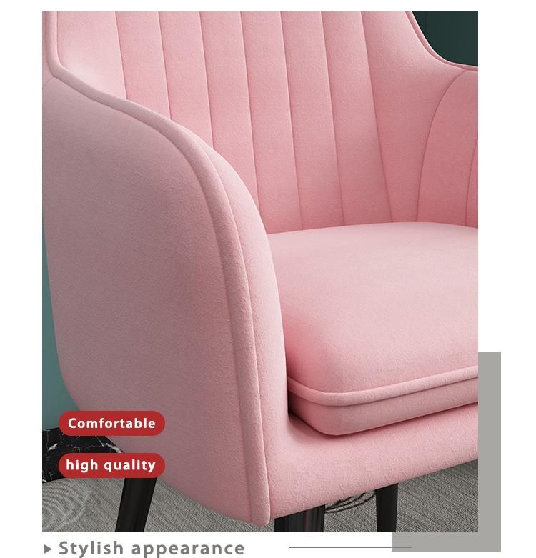 Wholesale Market Modern Luxury Fabric Cushion Italy Canada French Pink Dining Chairs