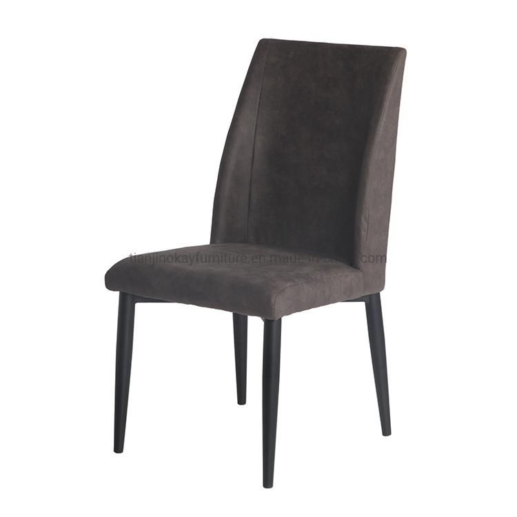 Free Sample High Quality Chrome Steel Leg PU Leather Dining Chairs