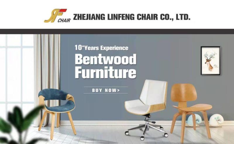 New Style Classical Simple Plywood Leg and Back Swivel Bar Chair