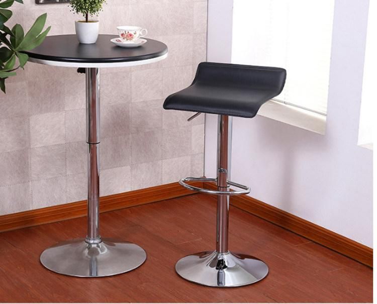 Nordic Bar Stools and Restaurant Dining Chair Sets Height Adjustable Faux Leather Bar Chair with Chrome Leg