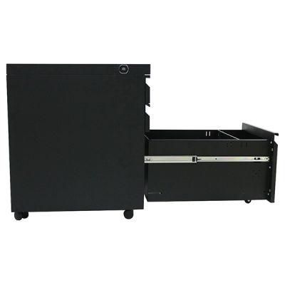 3 Drawer Mobile File Cabinet Filing Cabinet with Number Lock Black Drawer Cabinet