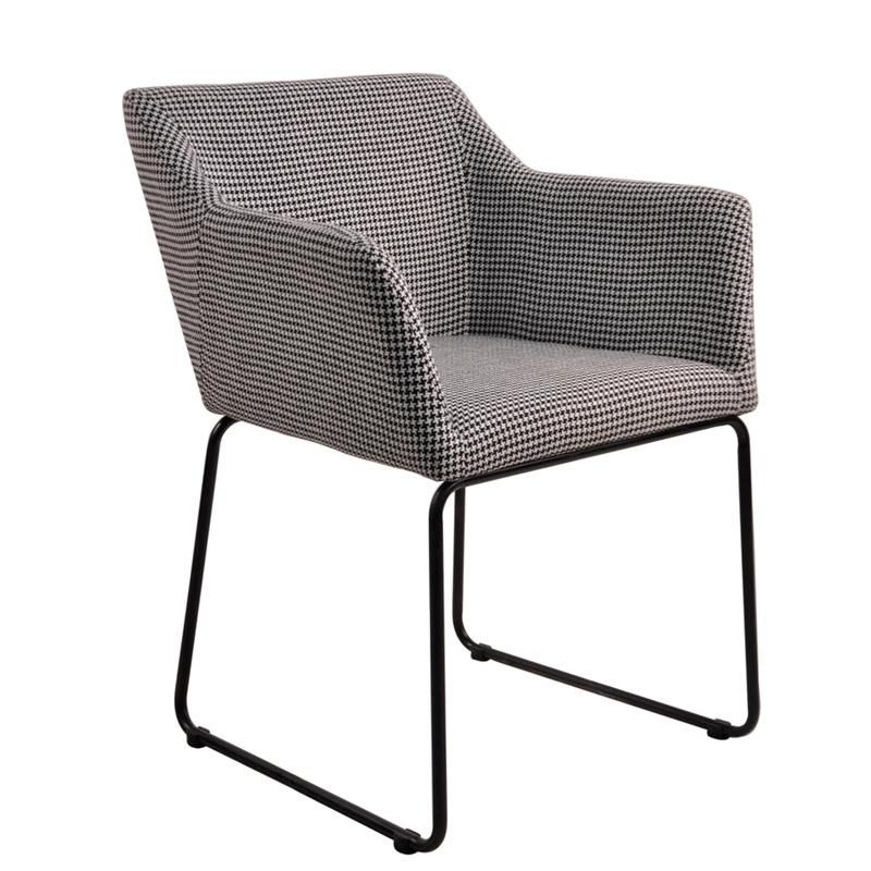 New Design Customization Color Optional Fabric Square Armchair Dining Chair