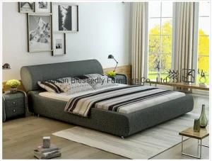 Singel Apartment Bedroom Furniture Wood Frame Wsahable Fabric Bed