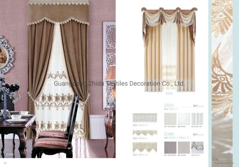 Hot Sale Luxury European Window Upholstery Sheer Curtain