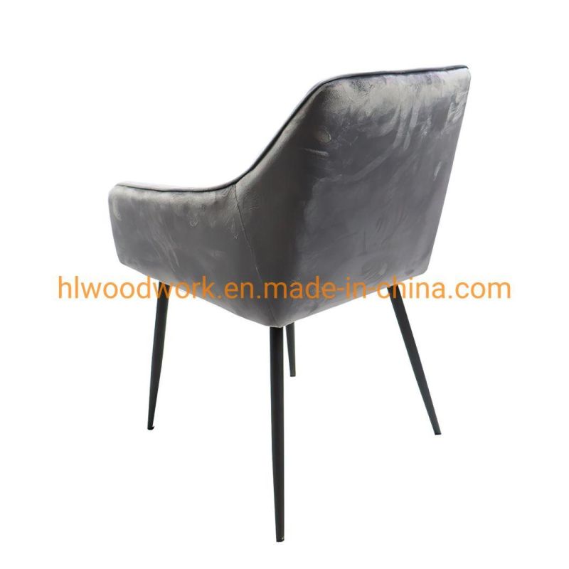 Restaurant Furniture Round Back Design Wooden Leg Coffee Shop Upholstery Chair Dressing Velvet Chair Dining Room Furniture Luxury Metal Legs Upholstered Chair