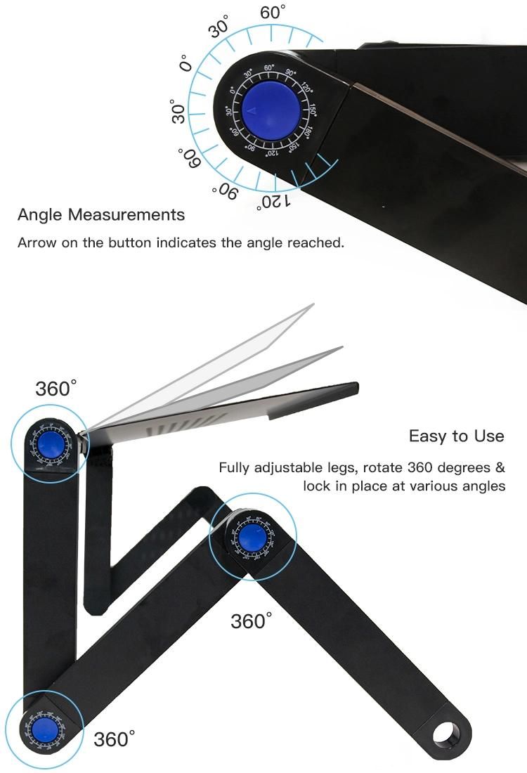 China Manufacturer Wholesale Adjustable Portable Folding Laptop Notebook Computer Desk