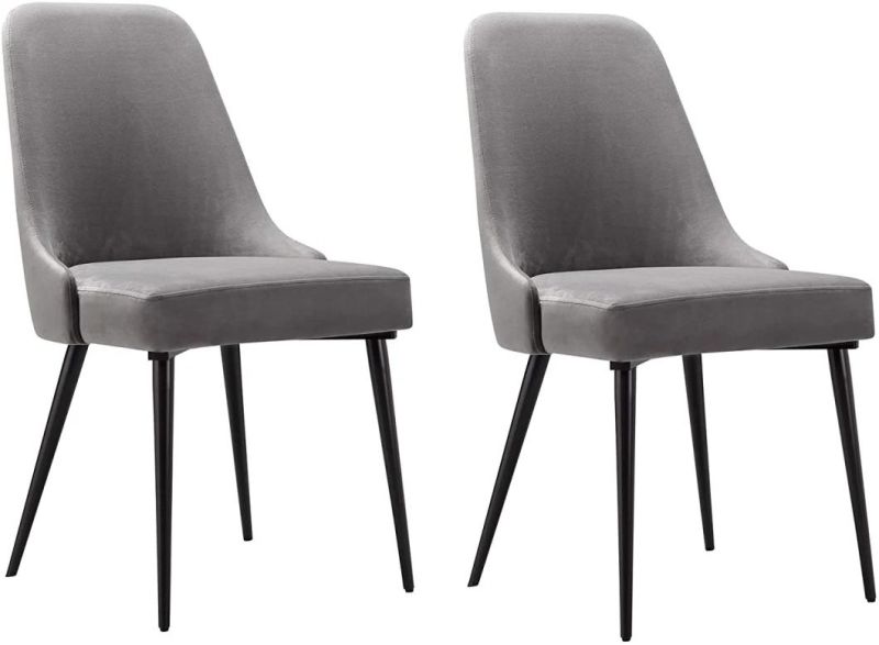 2021 Popular Modern Top-Rated Dining Chairs with Velvet and Stainless Steel