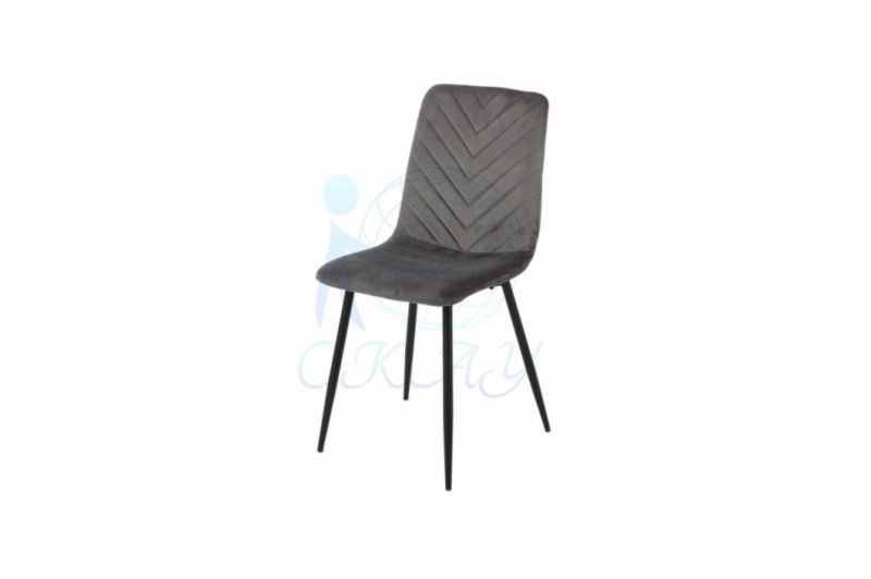 Okay Wholesale Nordic Velvet Modern Luxury Design Furniture Dining Room Chairs Dining Chairs with Metal Legs