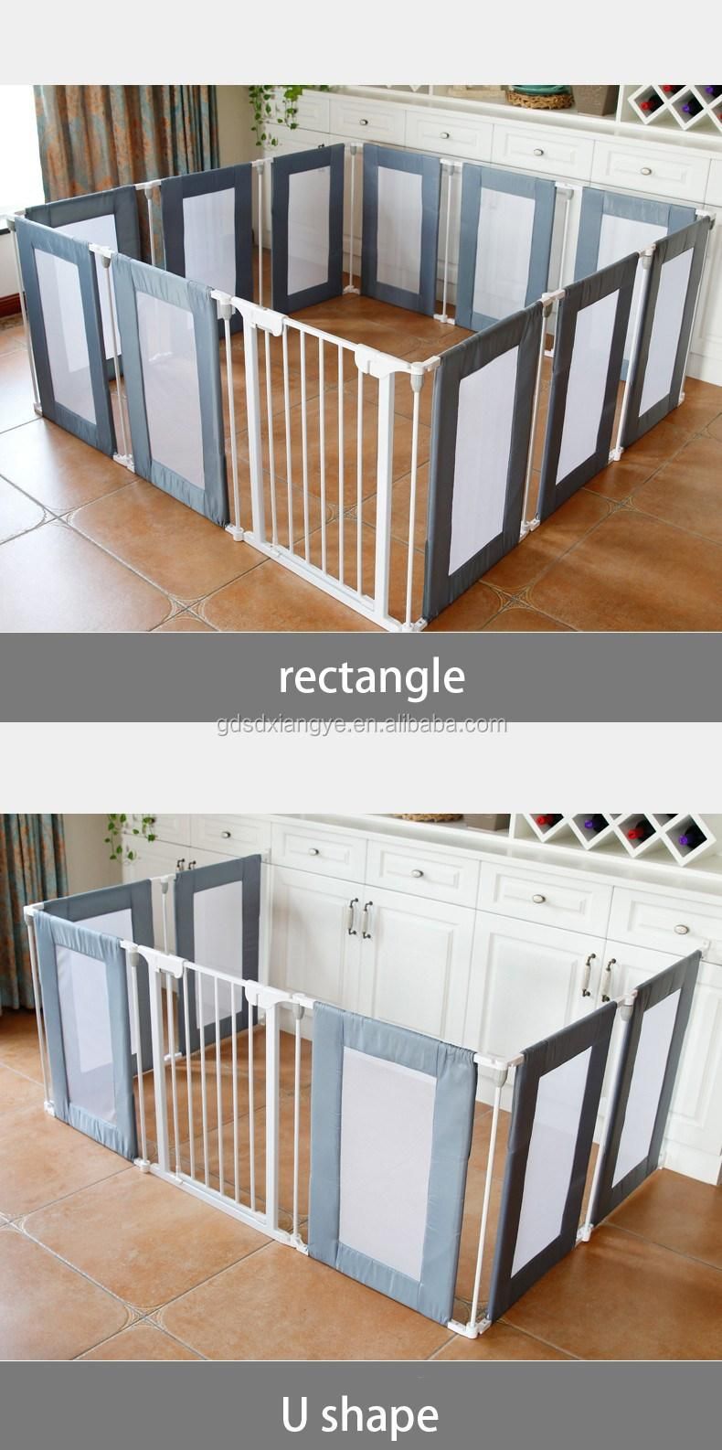 6panels Foldable Baby Playpen with Gates and Fabric