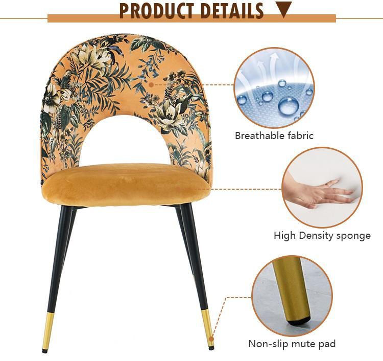 Fabric Velvet Dining Chairs for Luxury Nordic Modern Design Dining Furniture