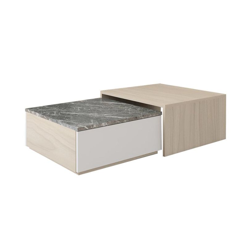 Adjustable Marble Melamine Surface Living Room Coffee Table