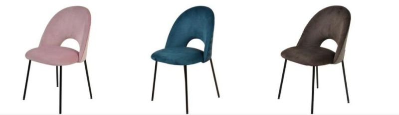 Cheap Modern Fabric Round Back Soft Dining Chair