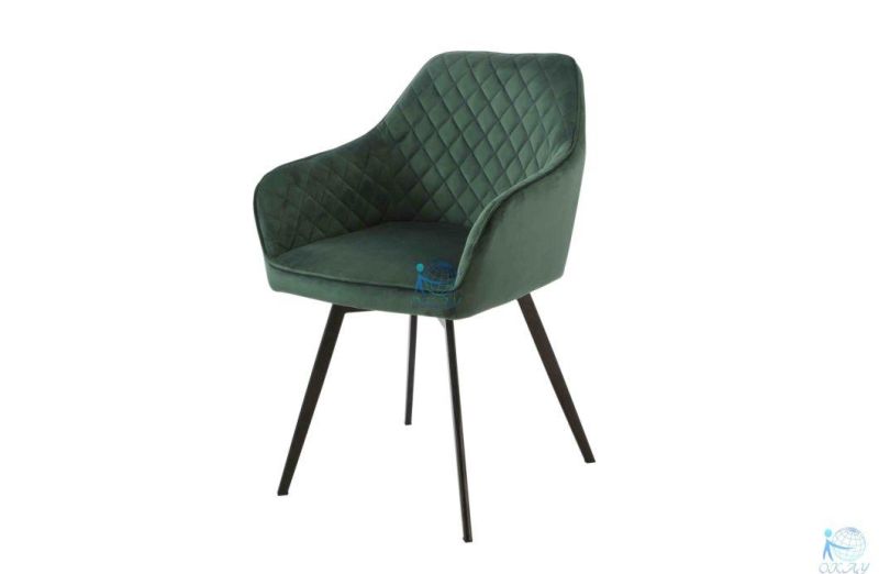 Free Sample Wholesale Design Room Furniture Nordic Velvet Modern Luxury Dining Chairs with Metal Legs