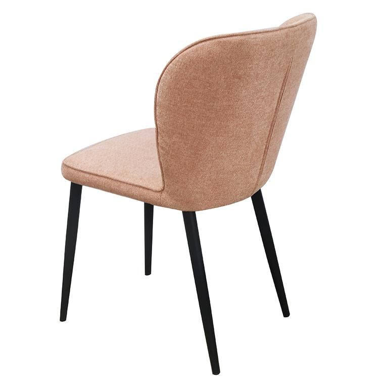 Wholesale Home Furniture Coffee Hotel Luxury Soft Back Velvet Fabric Dining Chair with Metal Legs