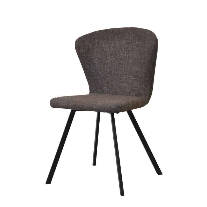 Wholesale Modern Fabric Dining Chair with Black Powder Coated Metal Legs