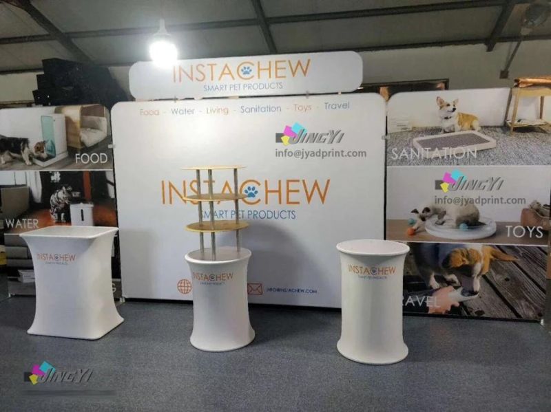 trade show exhibition tension fabric podium display LOGO Brand counters