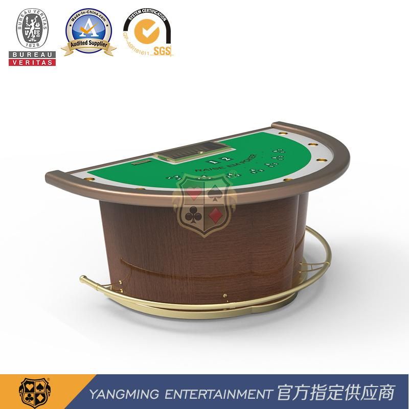 Newly Designed Semi-Circular 7-Card Poker Black Jack Entertainment Gaming Table Customization Ym-Bj02