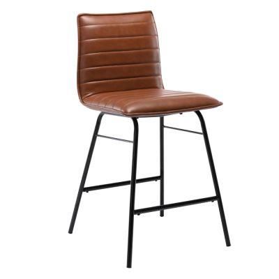 Black Bar Stool Swivel Bar Chair with Foot Rest, Black Barstool