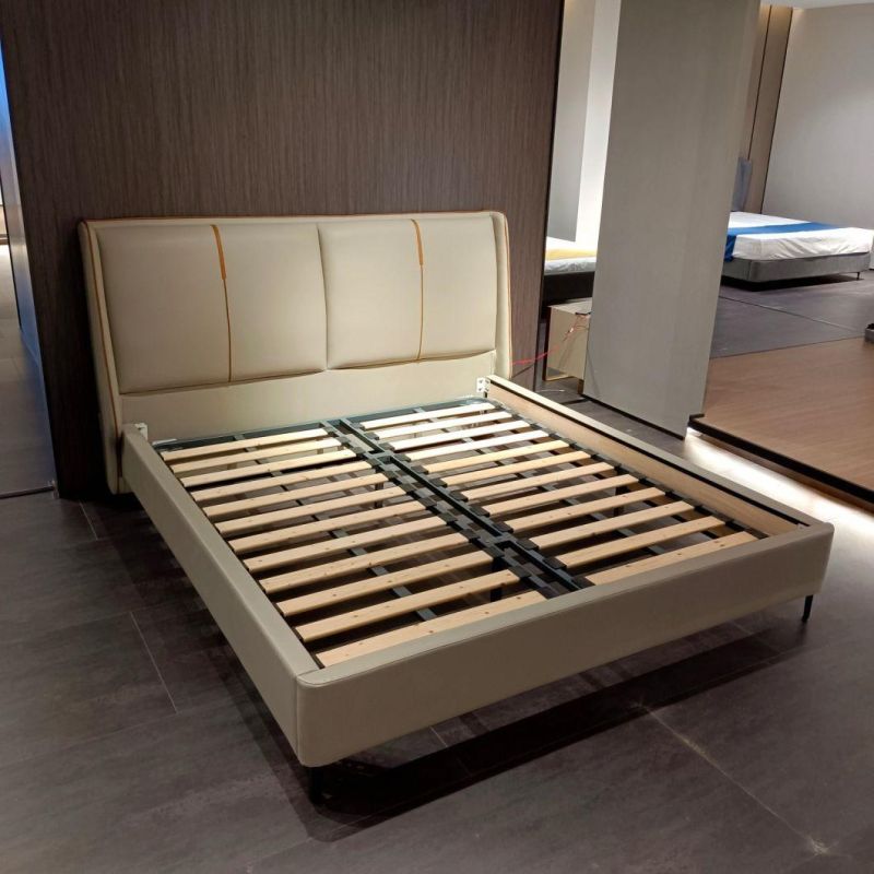 Modern Wooden Bed Popular Leather Bed Bedroom Bed