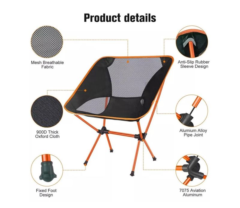 Custom Logo Aluminum Folding Beach Foldable Camping Chair