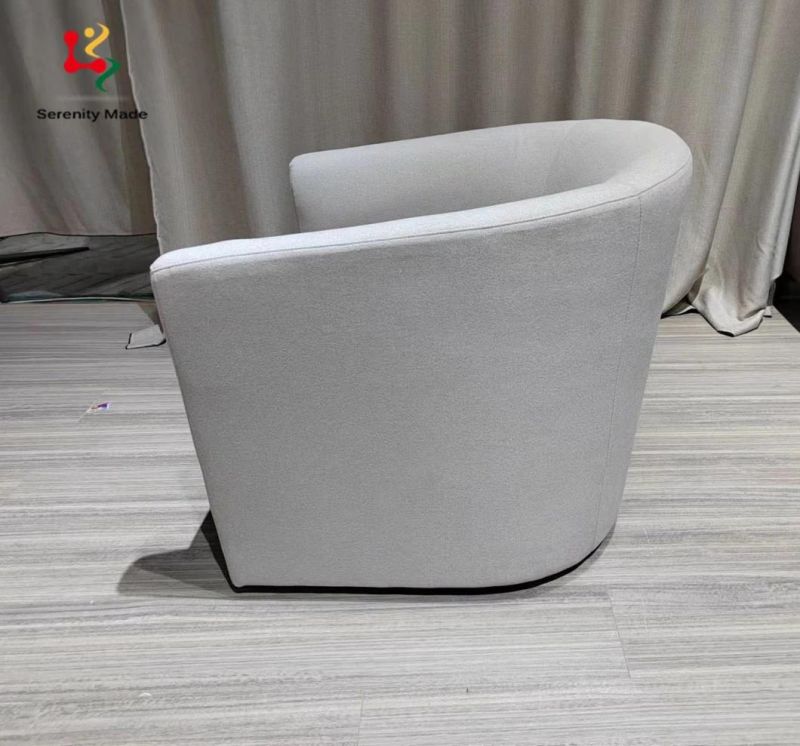 Modern Design Hotel Restaurtant Lounge Furniture Upholstered Wood Frame Fabric Single Sofa Chair for Living Room