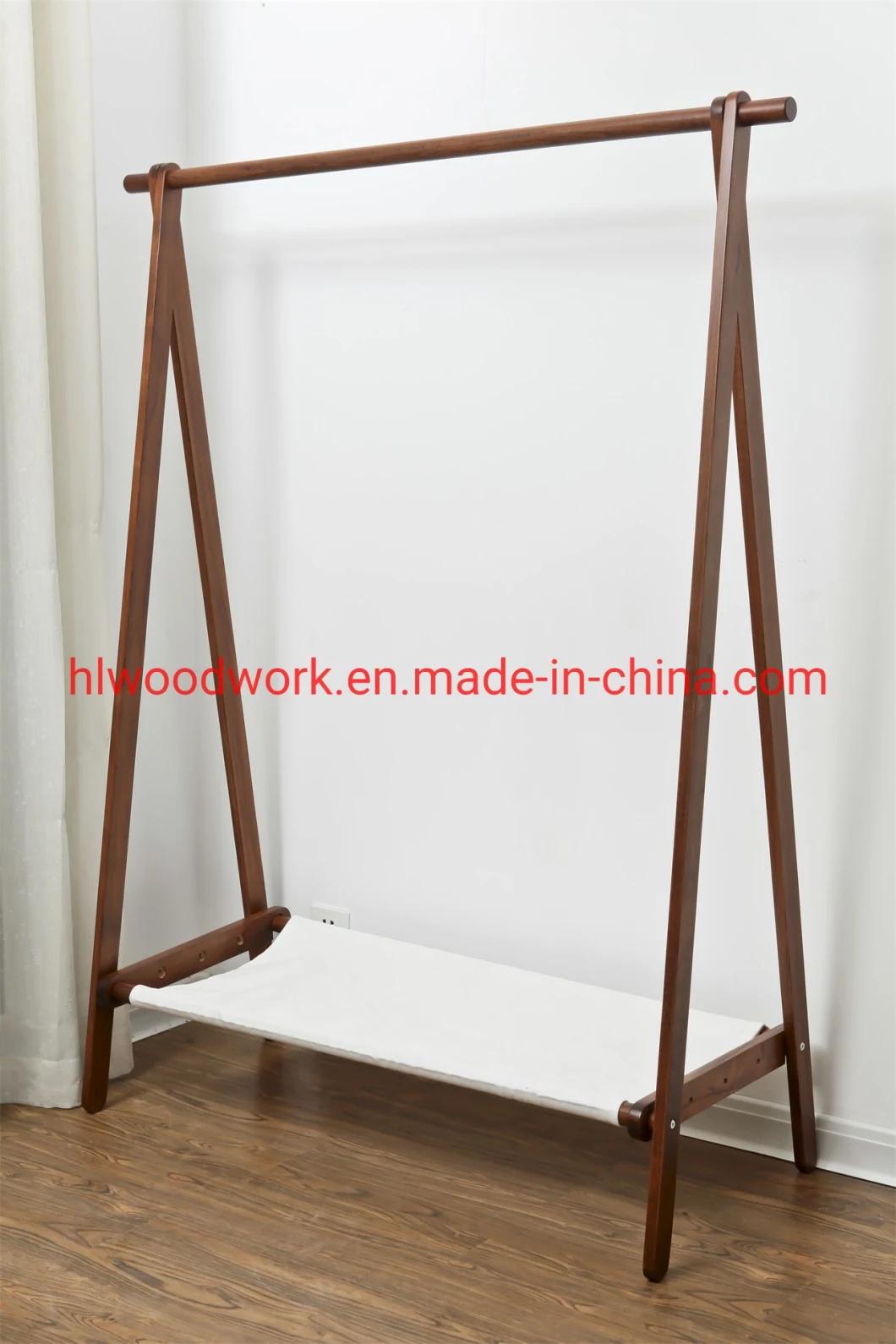 Beech Wood Stand Coat Rack Stand Hanger Foyer Furniture Brown Color Fabric Style Living Room Coat Rack Bedroom Furniture