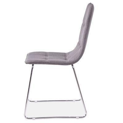 Free Sample Wholesale Modern Hotel Fabric Luxury Velvet Dining Chair with Chrome Leg for Kitchen