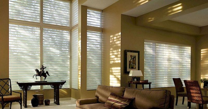 Home Decor 100% Polyester Shangri-La Blinds Triple Shades Venetian Blinds Transparent Roller Blind Fabric