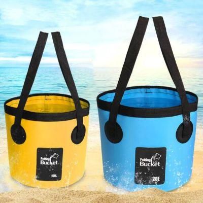 12L 20L Portable Bucket Outdoor Travel Water Storage Bag Waterproof Water Bag Fishing Portable Foldable Bucket Car Supplies