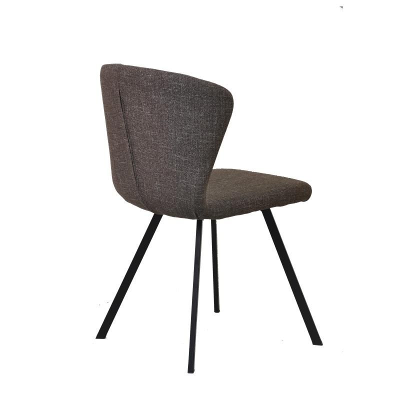 Wholesale Modern Fabric Dining Chair with Black Powder Coated Metal Legs