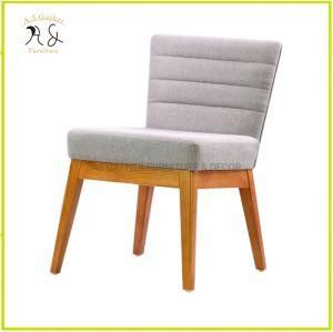 Nordic Luxury Living Room Upholstered Dining Chair with Wooden Leg