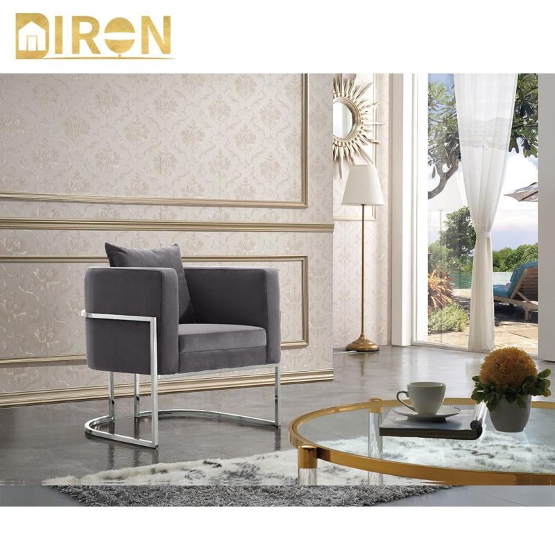 New Design Wholesale Modern Home Furniture Living Room Metal Legs Dining Chair with Optional Colors Fabric