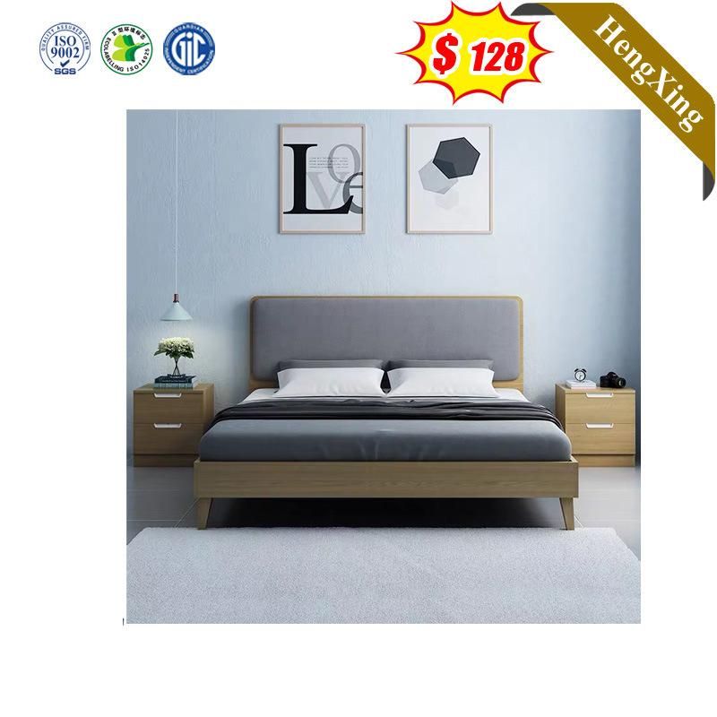 European Modern Style Fabric Solid Wood Home Double King Size Bedroom Set Living Room Furniture Bedroom Bed